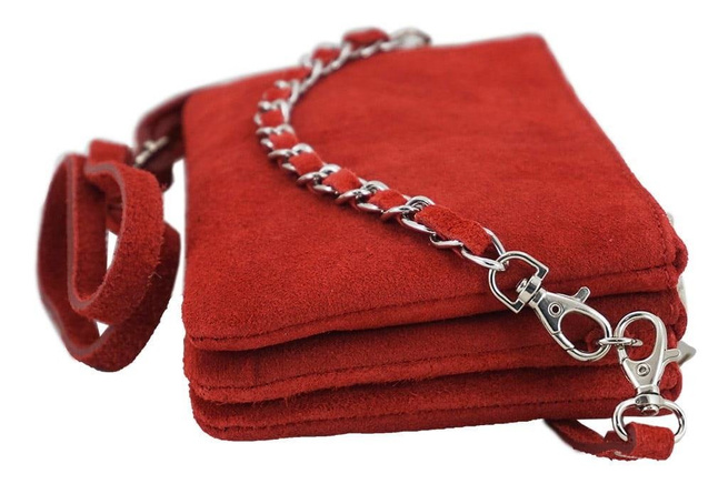 Barberini's - semišová poštovní taška - červená