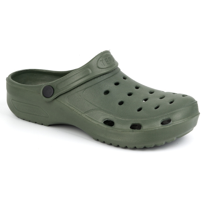 Pantofle lehké dřeváky khaki green