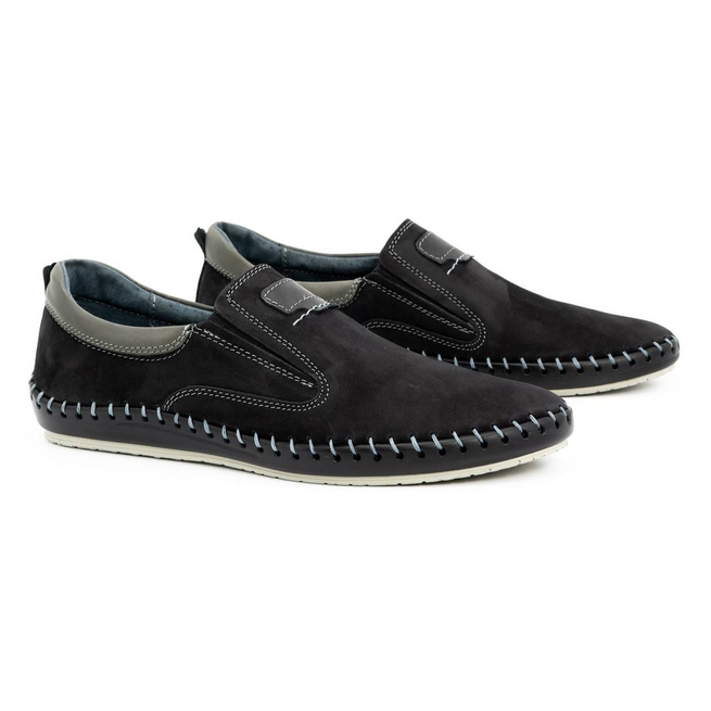 Pánské kožené mokasíny 816MA černé