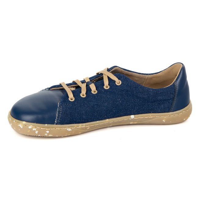 Dámské minimalistické kožené boty barefoot 0771W navy blue jeans