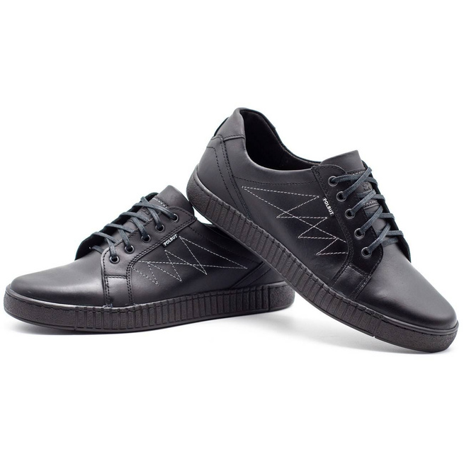 J66 pánské polobotky černé se stříbrem