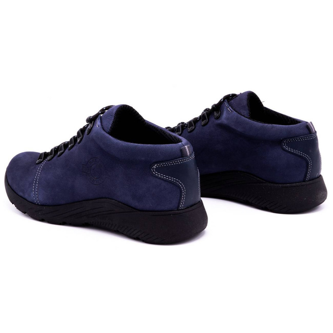 Dámská trekingová obuv kožená 674BB navy blue