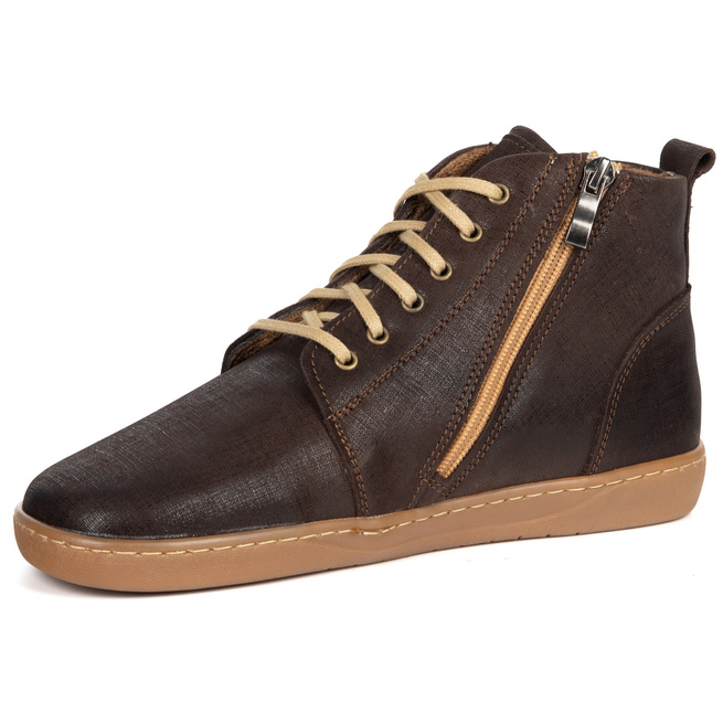 Dámské kožené zimní boty barefoot Z-B04 beige