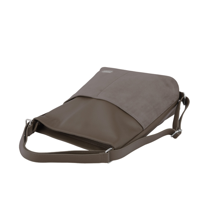 Semišová kabelka do ruky - tmavě béžová