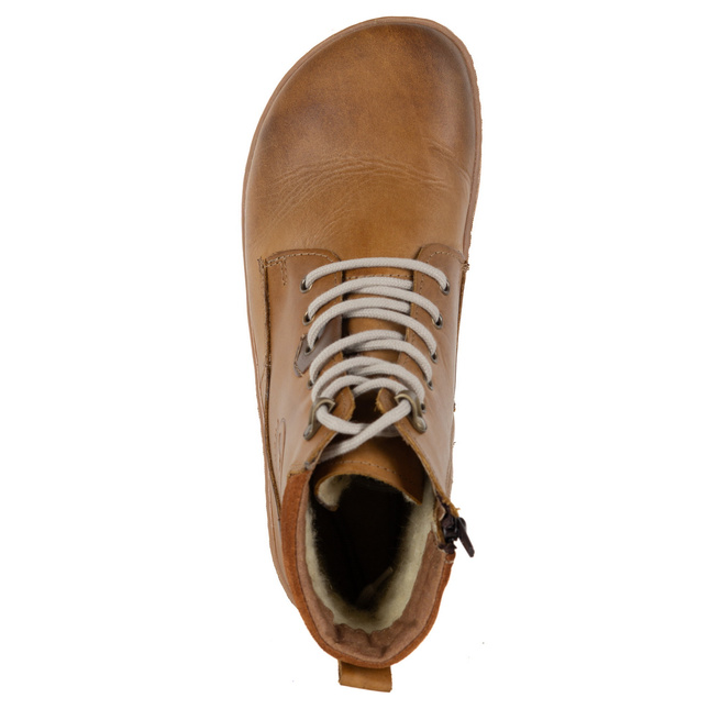 Buty męskie barefoot zimowe skórzane ocieplane szerokie 755MP rude