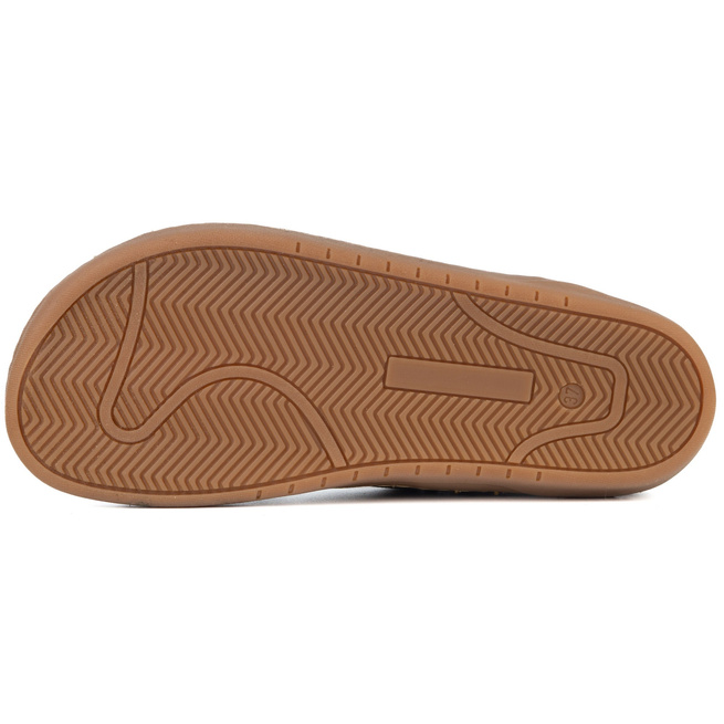 Buty damskie zimowe barefoot skórzane Z-B07 brązowe welurowe na zamek