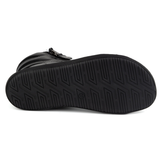 Damskie minimalistyczne buty skórzane zimowe barefoot 1261 czarny