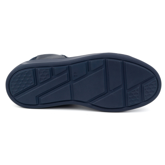 Pánské zimní kožené tenisky 886K navy blue