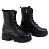 Dámské zateplené kožené boty 401BB pea black