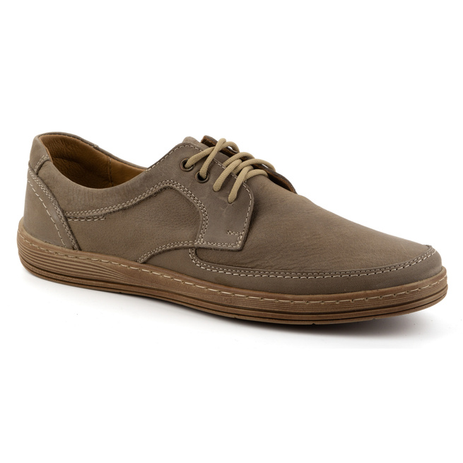 Buty męskie skórzane sznurowane 7150DT brązowe