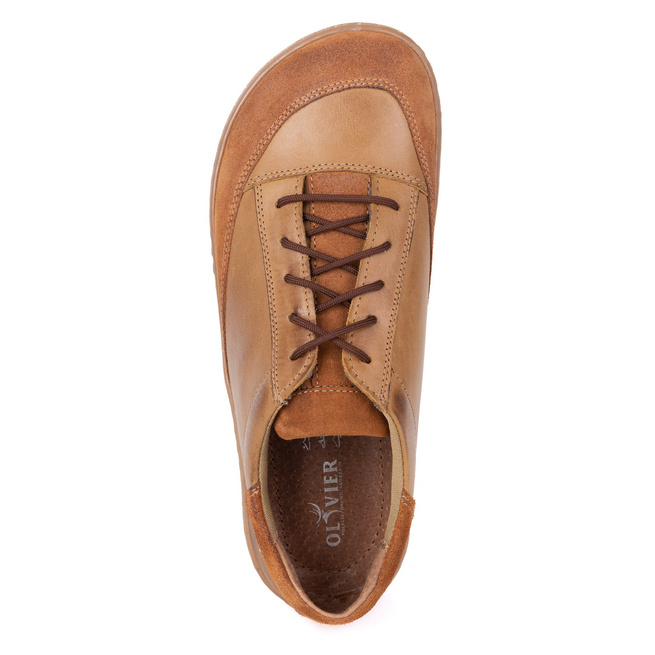 Polskie buty męskie barefoot rude skórzane Reno 0548MP