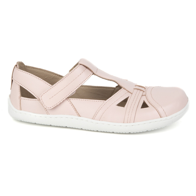 Dámská obuv BAREFOOT Ultralight polobotky Olivier 1285 velcro powder pink