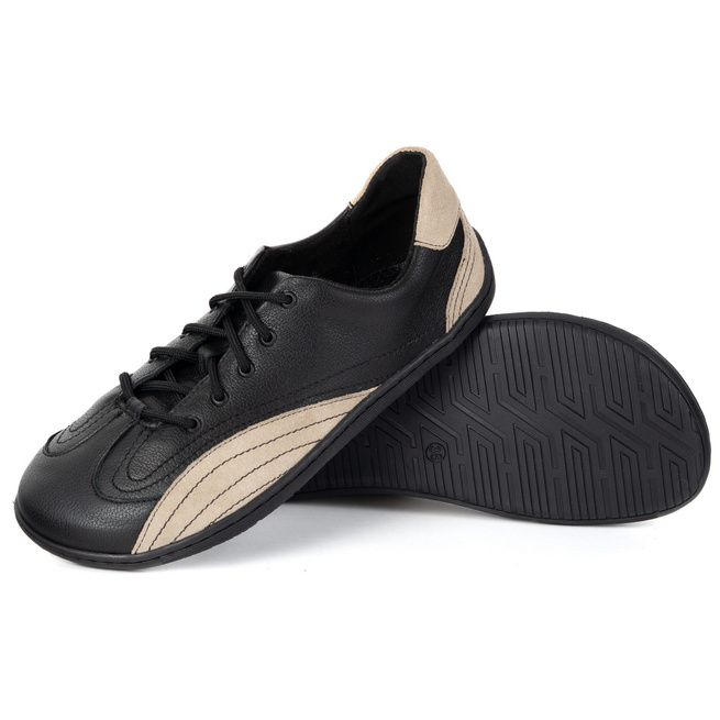 Wasak 0800W dámské barefoot kožené polobotky černé barvy