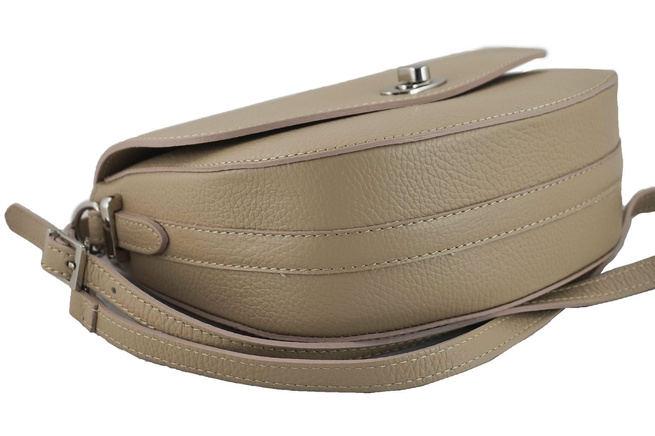 Kožená poštovní taška s ozdobnou sponou - světle modrá