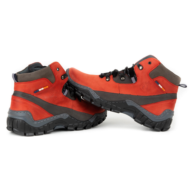 Pánské zimní kožené boty 134GT red