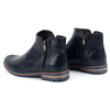 Pánské zateplené zimní kožené boty 887K navy blue