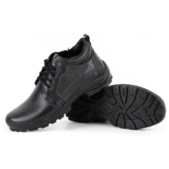 Pánské zimní kožené boty JOKER 592 black