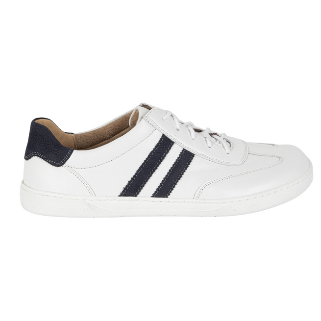 Buty męskie casual skórzane sznurowane BAREFOOT FRIENDLY 1290 białe