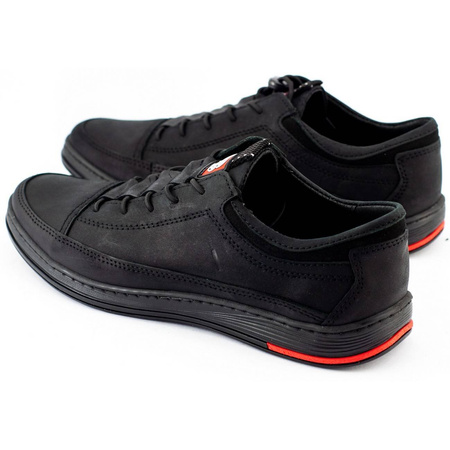 Buty męskie skórzane casual K22N czarne
