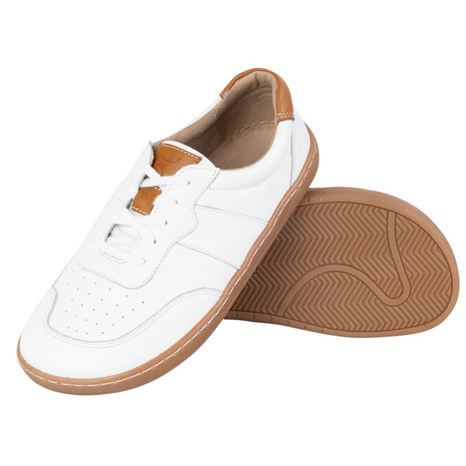 Dámské kožené boty na podpatku ARIA WIDE White 103MP