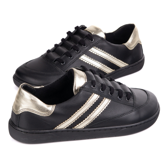 Sneakersy barefoot damskie Kaia Olivier – anatomiczne buty skórzane czarne