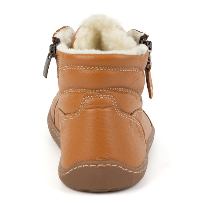 Dámské minimalistické barefoot zimní kožené boty 1261 red