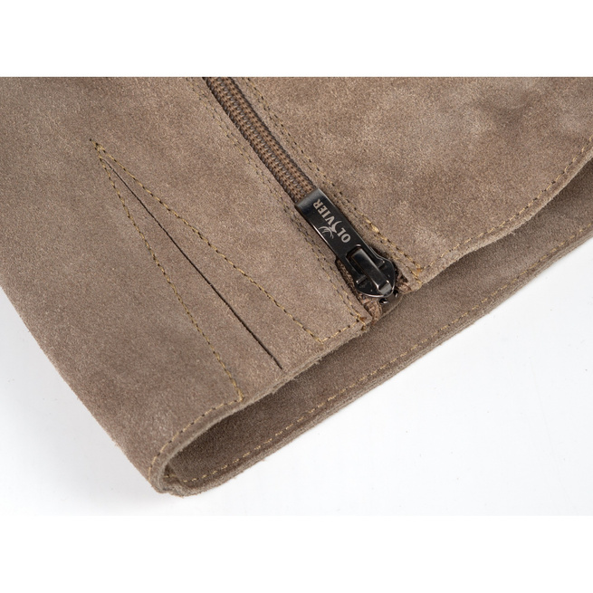 Dámské barefoot kožené boty Olivier Hazel beige velur