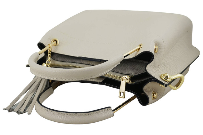 Dámská kožená kabelka Světle béžová