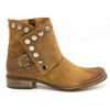 Dámské kožené kozačky s cvočky 1198 camel