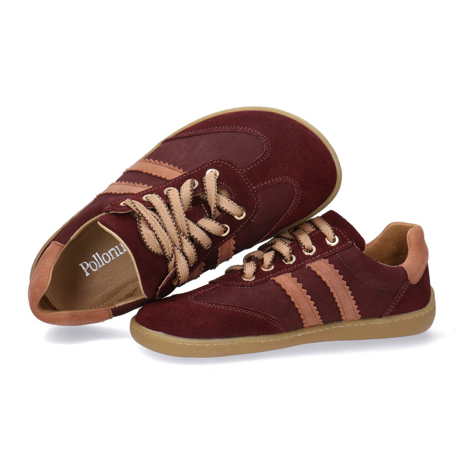 Buty damskie barefoot skórzane Pollonus 5-1774-004 Bordo z Różem
