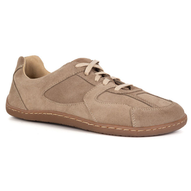 Buty BAREFOOT minimalistyczne skórzane 0796W welur beżowe