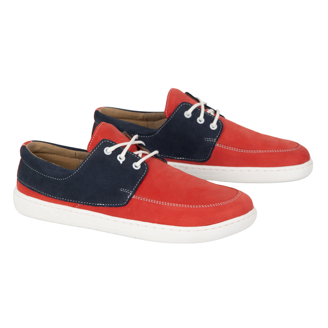 Barefoot mokasíny 0797W kožené šněrovací boty červené