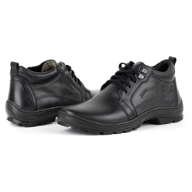 Pánské zimní kožené boty JOKER 592 black