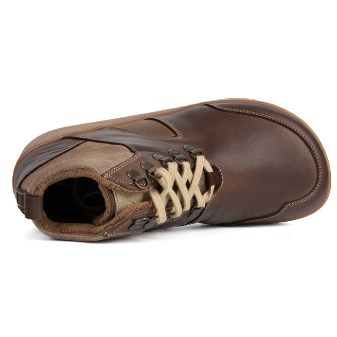 Dámské kožené zimní boty barefoot Z-B05 černé