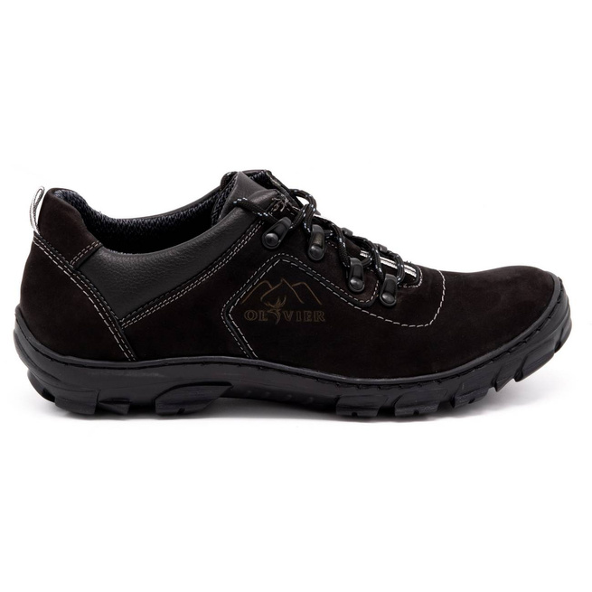 Buty męskie trekkingowe czarny nubuk 7109 - Buty Olivier