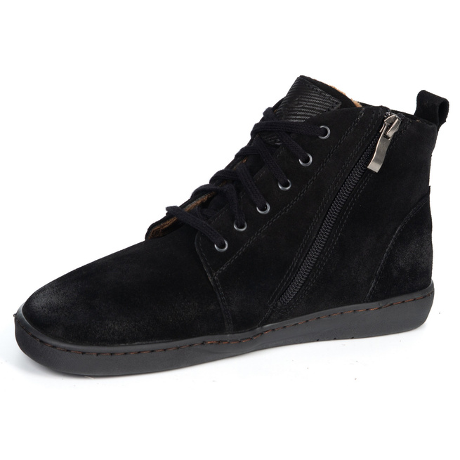 Buty damskie zimowe barefoot skórzane Z-B04 czarne