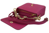 Modna torebka skórzana ze złotym łańcuszkiem - Fuksja
