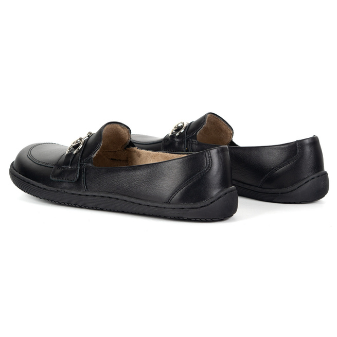 Dámské minimalistické kožené mokasíny Barefoot 1288AR černé