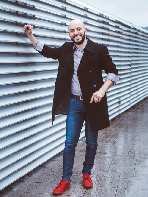 Pánská ležérní obuv R3 Perforace červená