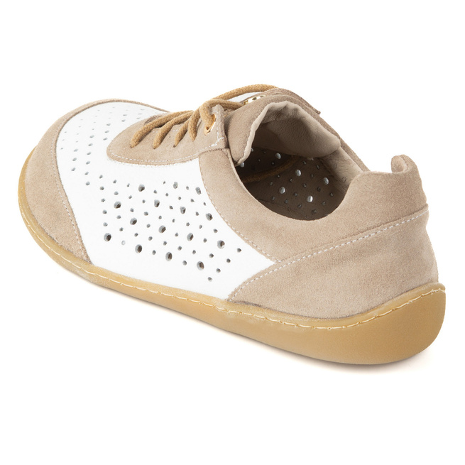 BAREFOOT Damskie minimalistyczne sneakersy 1769POL białe perforowane