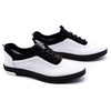 Buty męskie skórzane casual K24 białe z czarnym