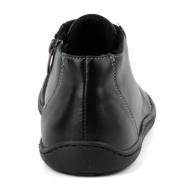 BAREFOOT dámská kožená lehce zateplená kotníková obuv se zipem 787 černá