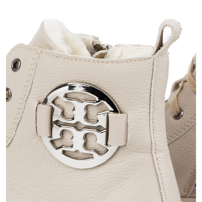 Dámské zimní zateplené kožené boty 1174 beige