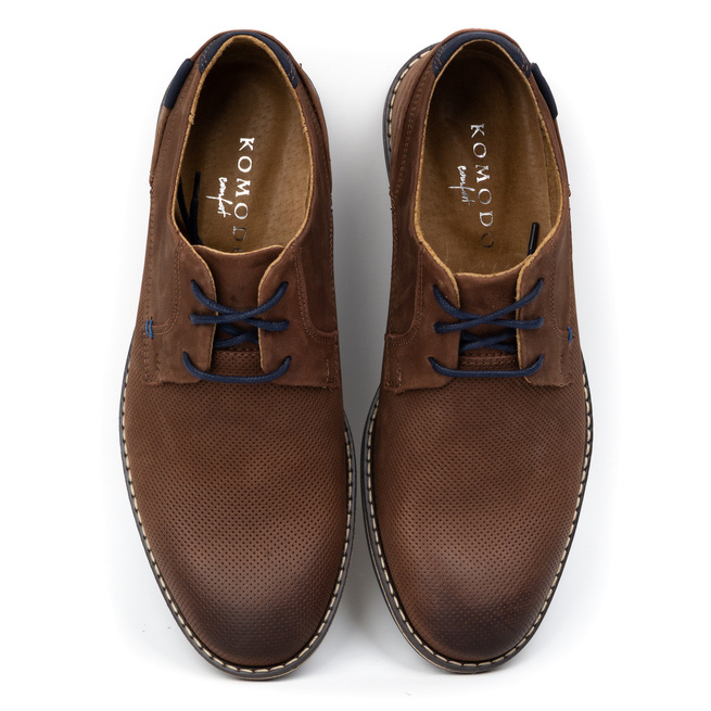 Pánská kožená obuv pro volný čas 859L hnědá