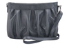 Dámská módní mačkaná kabelka - černá
