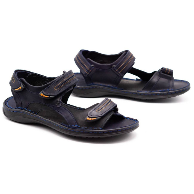 Kožené sandály SA04 tmavě modré s černou