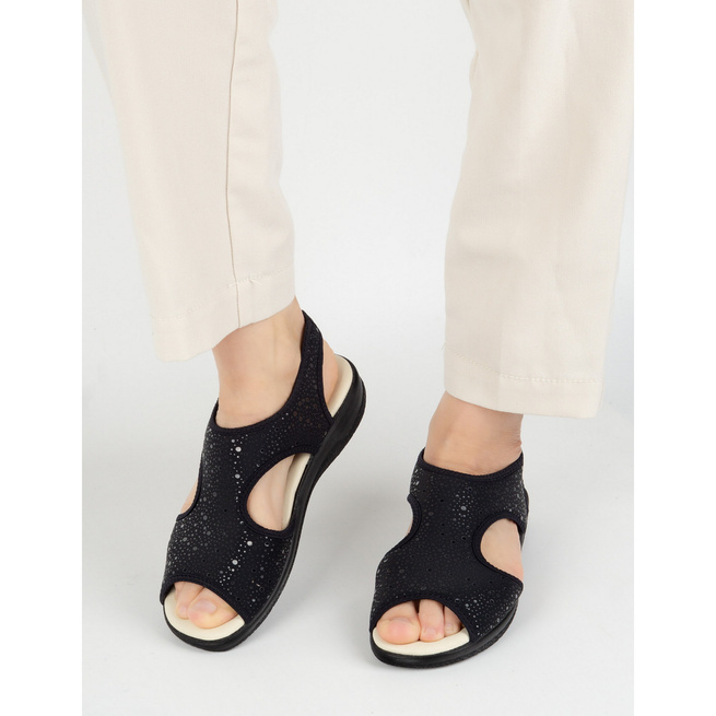 Dámské flexibilní sandály comfooty emma black glossy  