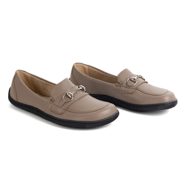 Dámské minimalistické kožené mokasíny Barefoot 1288AR cappuccino