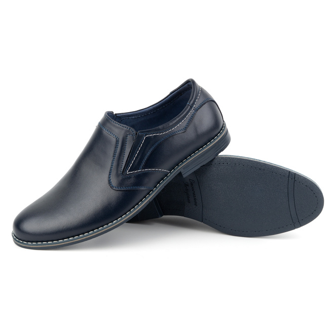 Buty męskie wizytowe wsuwane 284LU granatowe