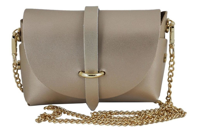 Torebka ze skóry metalizowanej - Złota